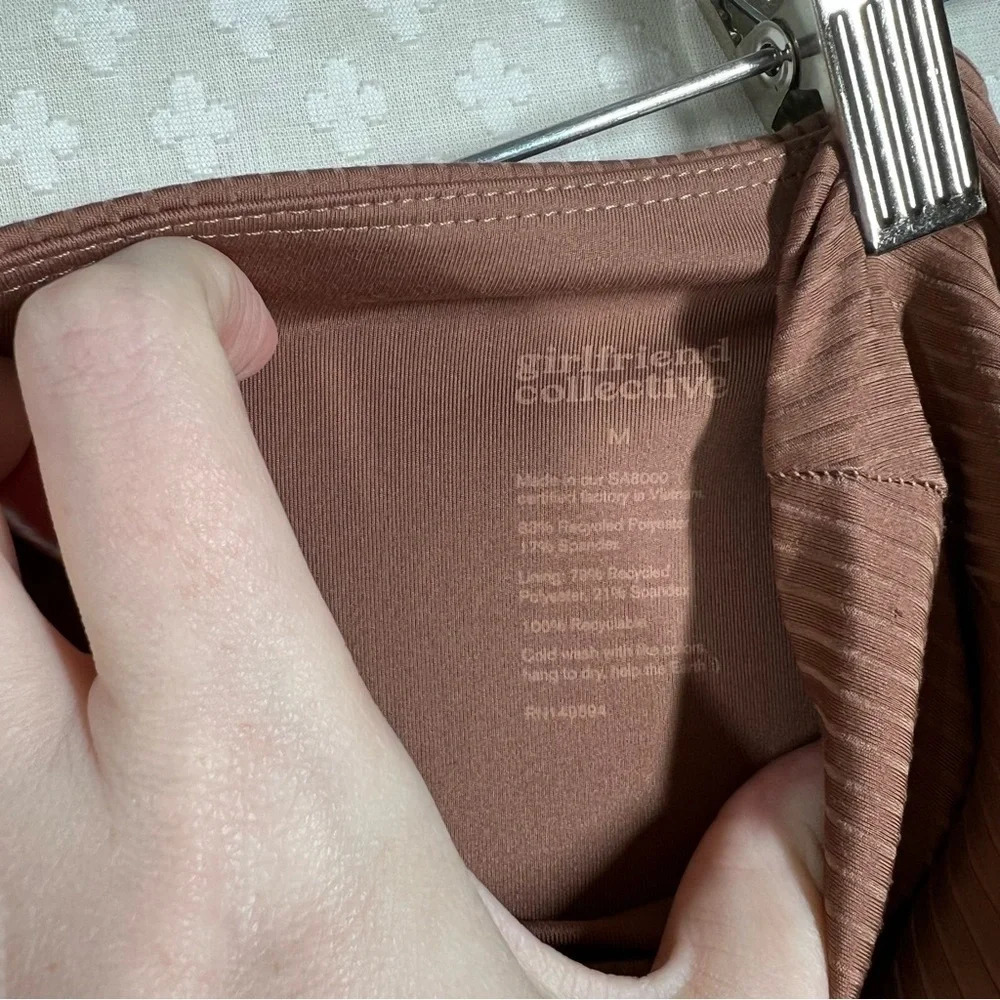 Girlfriend Collective Tan Ribbed High Rise Leggings - Picture 4 of 5